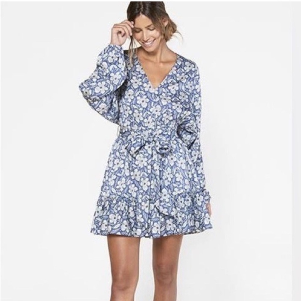 Outerknown Lulu Dress in Sapphire Zinnia - Medium